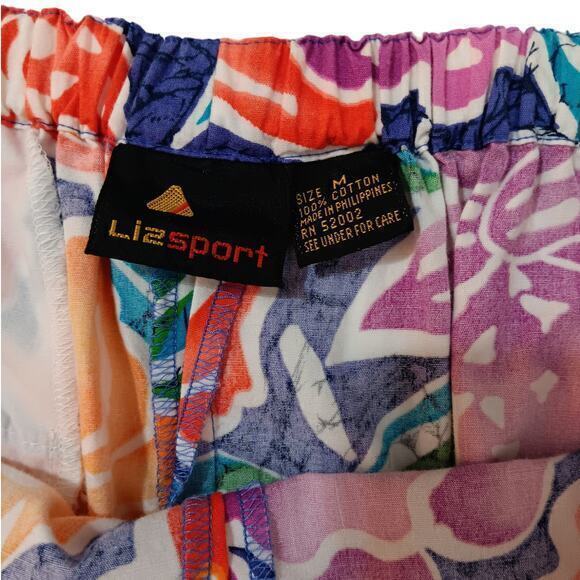 VINTAGE 1980s LIZ CLAIBORNE Shirt Bermuda‎ Shorts SET Modern Size Large Floral - Picture 9 of 15